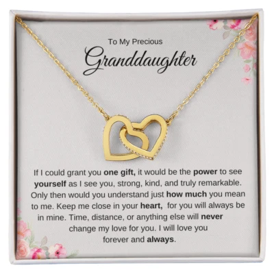 Моей драгоценной внучке ~ блокировка сердце ожерелье, любовь и навсегда связи - Изображение 1 из 2