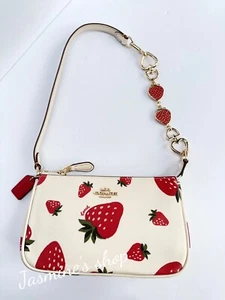 NWT Coach Nolita 19 With Wild Strawberry Print CH533 + Free Chain - Picture 1 of 10