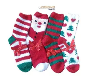 Christmas Lounge Bed Sleep Cosy Fleece Soft Socks 3 or 6 Pairs - Foto 1 di 7