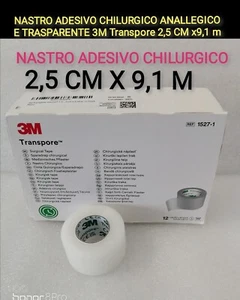 NASTRO ADESIVO CHIRURGICO ANALLERGICO TRASPIRANTE 3M Transpore 2,5 CM x9,1 m - Foto 1 di 2