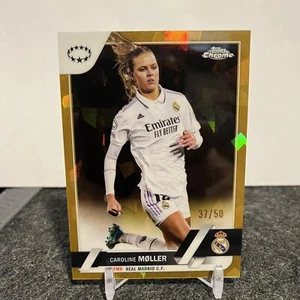 2022-23 Topps Chrome Sapphire UEFA Champions League Caroline Møller 77 Gold /50 - Picture 1 of 2