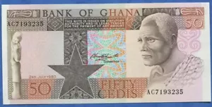 GHANA 50 CEDIS OIL MAN 02.07. 1980 PICK 22b #7829# - Picture 1 of 2