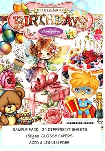 BIRTHDAYS Hunkydory Little Book Sample Pack 24 Glossy sheets 150gsm LBK298