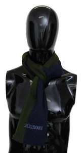 Missoni Green Striped Wool Unisex Neck Wrap Shawl Blue - Picture 1 of 4