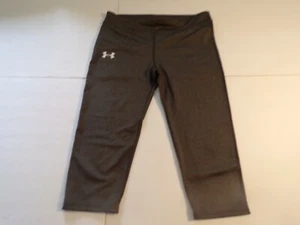 UNDER ARMOUR Girls Gray Fitness Yoga Capris Sz YXL EUC - Picture 1 of 4