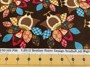 2012 Truthahn Bruder Schwester 100% Baumwollstoff Meterware #1978 - Bild 1 von 2
