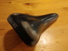 Vintage Avocet Touring I Bike Seat Made in Italy Black /Yellow Leather comfy 