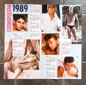 COSMOPOLITAN Magazine Giant fold out poster Australia Calendar 1989 boys sexy - Picture 1 of 7