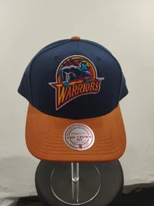 Mitchell Ness Pro Crown Fit NBA Golden State Warriors Adjustable Snapback Hat - Picture 1 of 9
