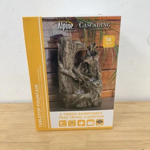 Alpine Corporation WIN786S Indoor 5 Tiered Rainforest Tree Trunk 14" Tall, Brown - Picture 1 of 3