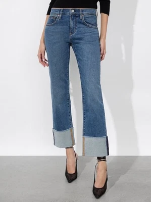 Alice + Olivia ABILENE CUFFED JEANs Lola Blue Size 24 NWT - Image 1 of 4