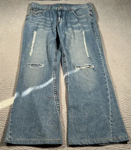 Jeans True Religion Sezione #803 Uomo 34x28 Svasato Anticato Patta Tasca Grunge - Foto 1 di 13