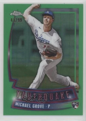 2023 Topps Chrome Youthquake Green Refractor /99 Michael Grove #YQ-43 Rookie RC - Image 1 of 3
