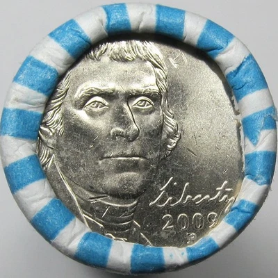 2009-P Jefferson Nickels Original Banco Envolvido Rolo BU 40 Moedas Não Circuladas OBW - Imagem 1 de 4