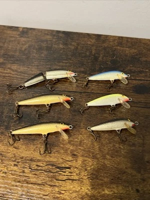 6 señuelos de pesca Rapala flotantes Minnow de colección: Irlanda, Finlandia ~ 1 articulado Foto 1 de 4