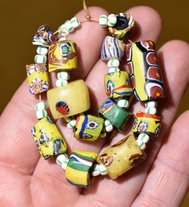 Cuentas de caña de murrrina italiana Millefiori surtidas venecianas antiguas, comercio africano - Imagen 1 de 6