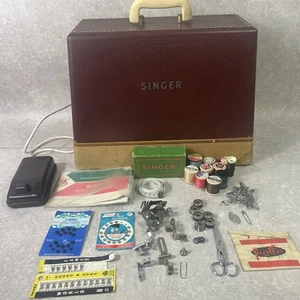 Singer Sewing Machine  Vintage Electric 185k With Lid And Accessories & Manual - Picture 1 of 22