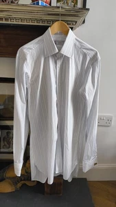 Turnbull & Asser Mens Double Cuff Stripped Shirt Sized16" 41cm Collar - Picture 1 of 18