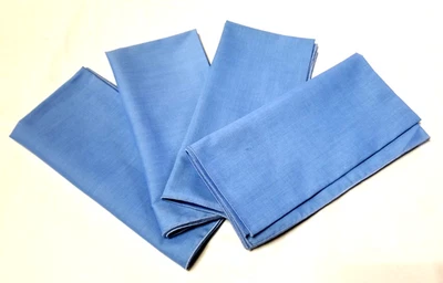 "Juego de 4 servilletas de cena de tela azules simples lisas de 17"" cuadradas de tela para cabaña rústicas de colección" Foto 1 de 4