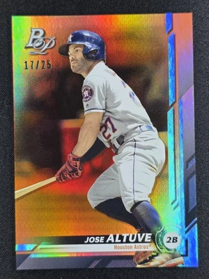 Jose Altuve 2019 Bowman 铂金橙色箔 17/25 #5 ASTROS — 第 1/2 张图片