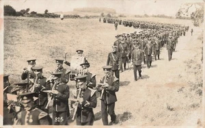 Postkarte 1. Weltkrieg Militär Band Prozession von HP Hansen Ashbourne unbesendet - Bild 1 von 2