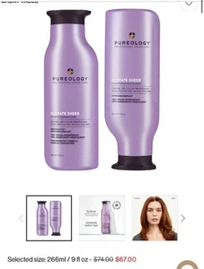 New, Pureology Authentic Hydrate Sheer Shampoo And Conditioner, Never Opened - Picture 1 of 2