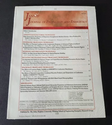 2021 JANNAF Johns Hopkins whiting school of engineering Vol. 12 No.1 - Image 1 of 4