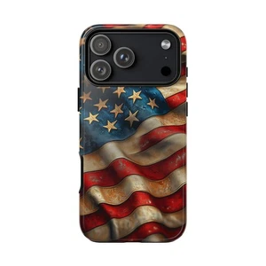 Phone Ink Case for iPhone / Galaxy / Pixel – USA American Flag Rustic America - Picture 1 of 257