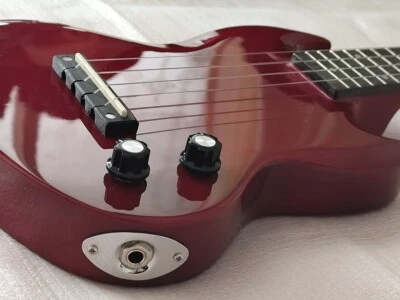 MINI Ukulele Electric Bass Guitar Tunable Playable Red 4 Nylon string Guitars - Image 1 of 4