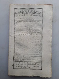 Original 1784 DUTCH Magazine Vaderlandsche Letter-Oefeningen - Picture 1 of 2