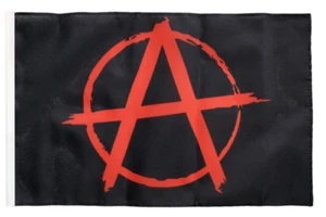Anarchy Anarchie rot Banner anarchistische Fahnen Flaggen 30x45cm - Picture 1 of 1