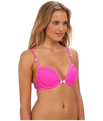 BETSEY JOHNSON DAISY MESH PLUNGE UNDERWIRE BRA #723605 PINK SZ 32 D NEW! $42 - Image 1 of 2