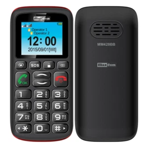 MAXCOM COMFORT GSM MM428 BIG BUTTON LARGE FONT TELEPHONE W/SOS FOR SENIORS BLACK - Picture 1 of 8