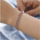 African Ruby Bracelet in Platinum Over Sterling Silver 7.67 Ct Silver Wt. 10Gms