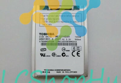 1P 120GB Toshiba MK1214GAH 4200 RPM 1.8" ZIF/CE Hard Drive HDD - Image 1 of 2