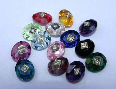 Multiple Colour Oval Cut Lab-Created Cubic Zirconia CZ Studded Gemstone 12x10mm - Image 1 of 4