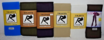 Lote de 6 nuevas medias opacas multicolores con patas Queen Q 5'3"-5'11 azul turquesa Foto 1 de 4