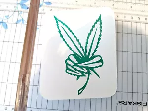 Peace Pot Leaf Cannabis Vinyl Decal Sticker 420 Marijuana Weed 4" tall by 2.2" - Picture 1 of 3