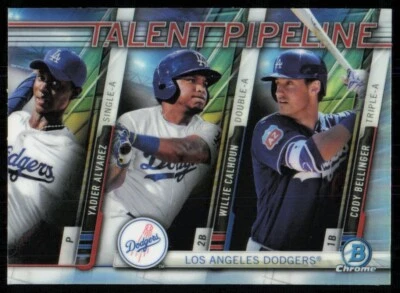 2017 Bowman Chrome Talent Pipeline Yadier Alvarez/Willie Calhoun/Cody Bellinger - Image 1 of 2