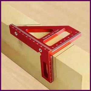 Regla triangular inglete rojo aleación de aluminio 45° 90° transportador cuadrado para carpintería - Imagen 1 de 24