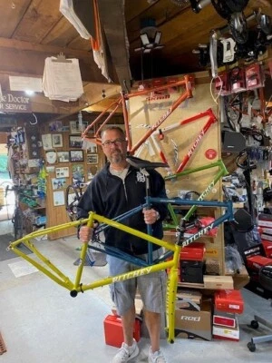 Ritchey Outback Breakaway Frameset - 700c, Steel, Blue, yellow  w/Travel case - Image 1 of 4