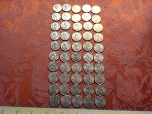 1953-S United States Lincoln Copper BU Penny Cent 1c Roll of 50 - Free S&H USA - Picture 1 of 10