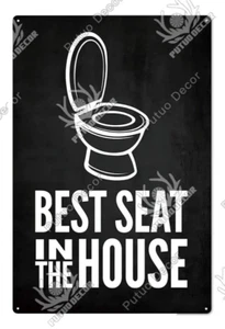 Best Seat In The House Metal Tin Sign WC Plaque Retro Lavatory Toilet Poster - Picture 1 of 8