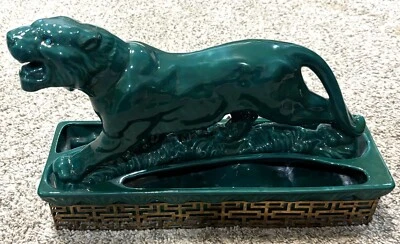 VERY RARE Lane & Co 1953 Green Lion Dual Planter and TV Lamp Night Light! Works! - Image 1 of 4