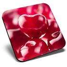 Square Single Coaster - Macro Shots Cherry Fruit Healthy Food  #16705