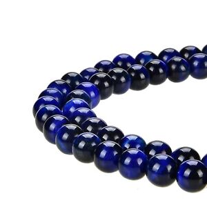 Natural Blue Tiger Eye Gemstone Beads- Round, 4mm 6mm 8mm 10mm - 15.5 Inch Long