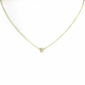 14K Gold 0,07 Ct. Laborgefertigter Diamant Stern Charm Anhänger Halskette feiner Schmuck - Bild 1 von 1