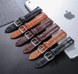 Universal Genuine Leather Watch Strap Watch Band Replacement Bracelet 8-24mm - Picture 1 of 14
