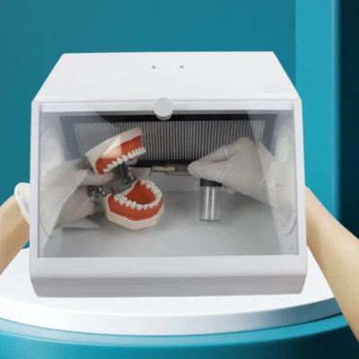 Dental Sandblasting Dust-proof Case with LED Light Sandblaster Dust Collector US