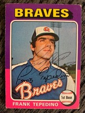 1975 Topps FRANK TEPEDINO Autographed Baseball Card #9 BRAVES